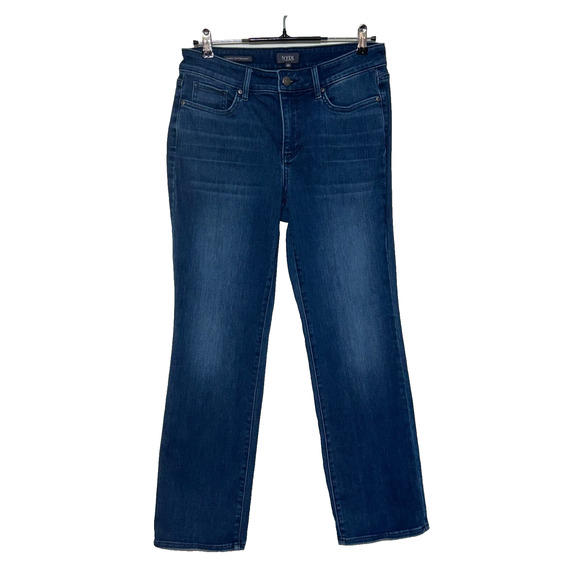 NYDJ Jeans Womens 10 Petite Blue Actual 31X29 Lift & Tuck Marilyn Straight - Picture 1 of 11